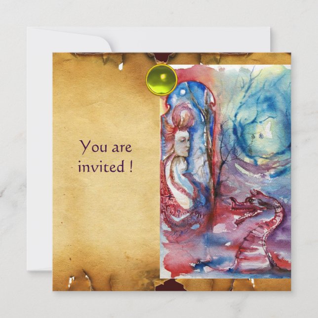 MORGANA , parchment gem Invitation (Front)