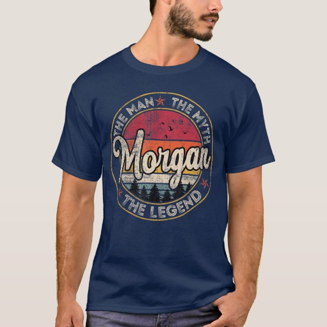 Morganhe Manhe Mythhe Legend Personalized Name vin T-Shirt (Front)