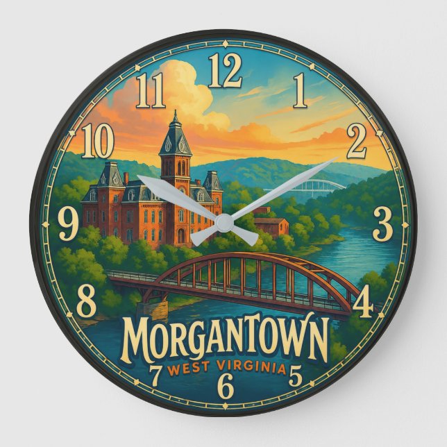 Morgantown West Virginia  Large Clock (Front)