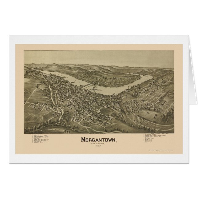 Morgantown, WV Panoramic Map - 1897 (Front Horizontal)