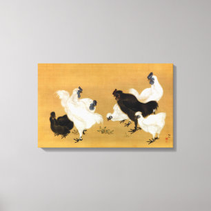 Mori Sosen Silkies Chickens Canvas Print