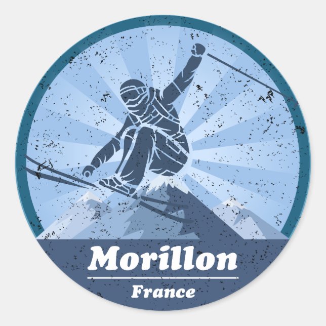 Morillon Ski resort - Skier Classic Round Sticker (Front)
