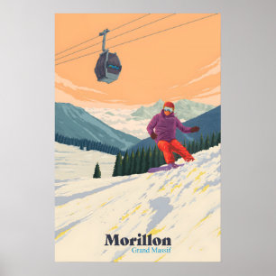 Morillon Snowboarding Travel Poster