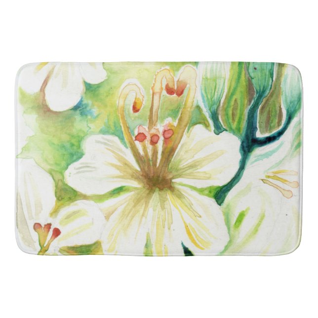 Moringa flowers bath mat (Front)