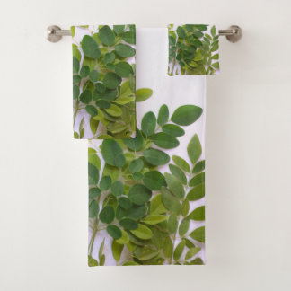 Moringa leaves bath towel set