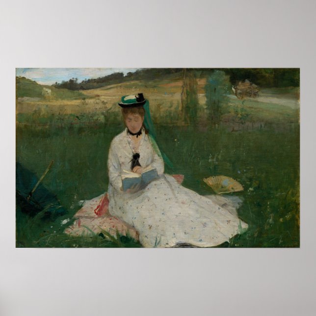 Morisot - Reading With Green Umbrella 1873 Poster (Front)