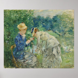 Morisot - Woman Picking Flowers 1879 Poster