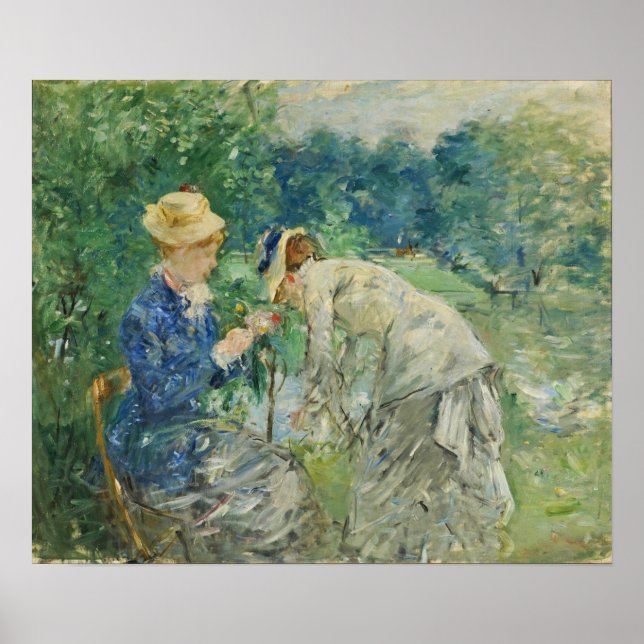 Morisot - Woman Picking Flowers 1879 Poster (Front)