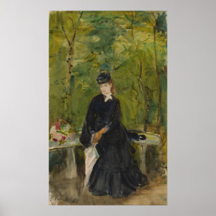 Morisot - Young Lady Seated On A Bench 1864 Poster
