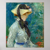 Morisot - Young Woman With A Straw Hat