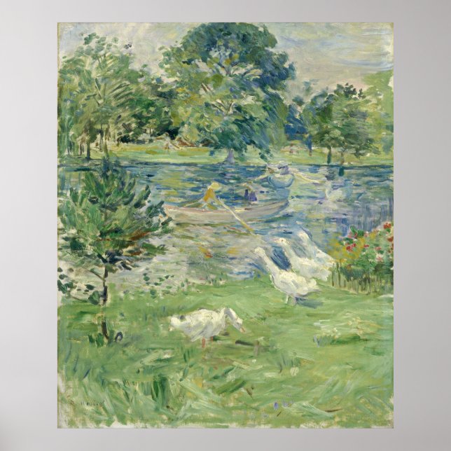 Morisot's Girl in a Boat with Geese  Poster (Front)