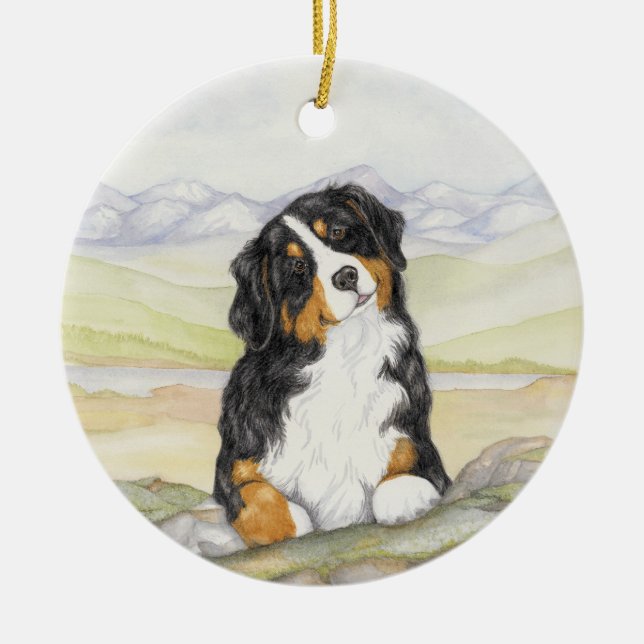 Moritz on rocks ceramic tree decoration (Front)