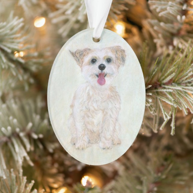 Morkie Acrylic Ornament (Tree)