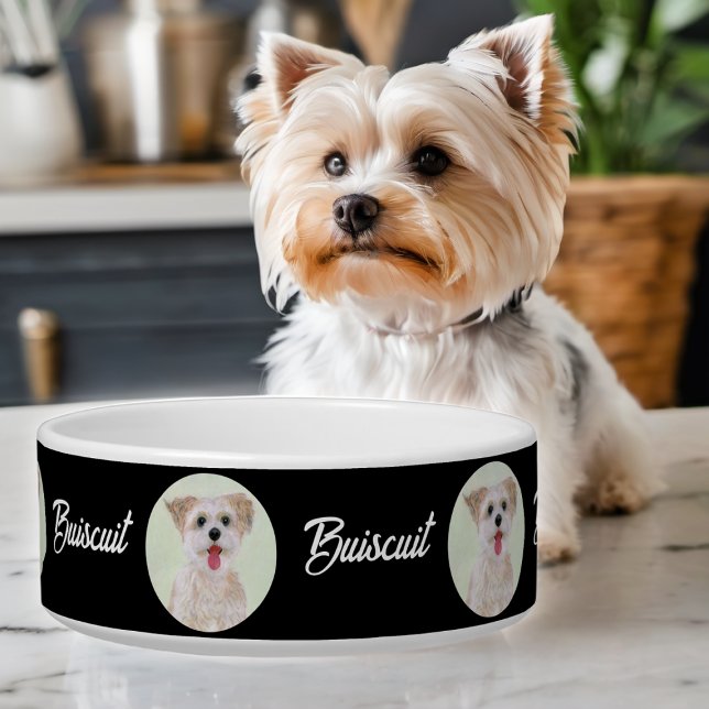 Morkie Black Pet Bowl Round Image (Creator Uploaded)