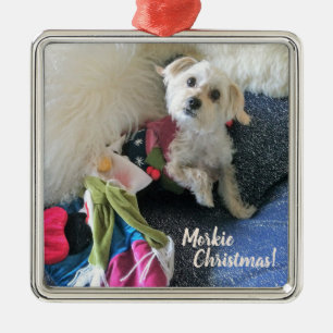 Morkie Christmas Stocking Premium Ornament