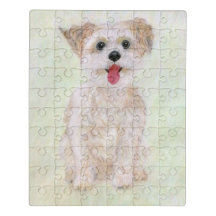 Morkie Dog Acrylic Puzzle With Tin Box