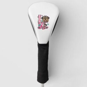 Morkie Dog I Love My Dog Fur Baby Valentines Day Golf Head Cover