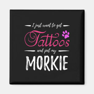 Morkie Dog Lover Tattoo Funny Dog Mum Gift Idea  Magnet