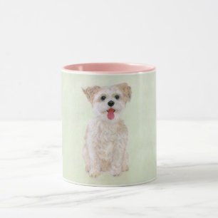 Morkie Dog Pink Combo Mug