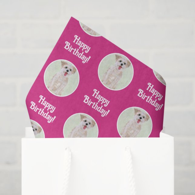 Morkie Dog Pink Tissue Paper (Gift Bag)