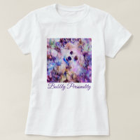 Morkie Dog Puppy Cute Bubbles Purple "T Shirt"