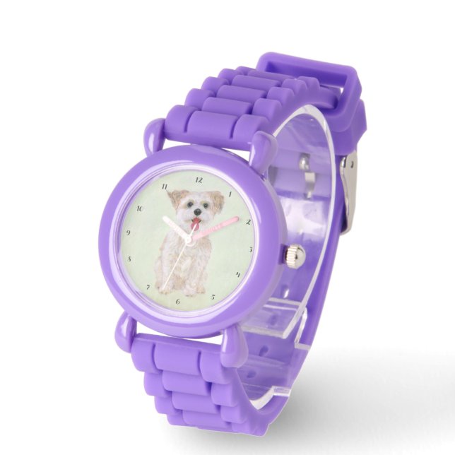 Morkie Dog Purple Watch (Angle)