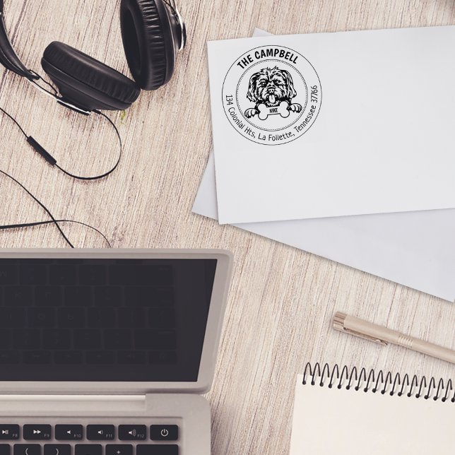 Morkie Dog Return Address  Rubber Stamp (Creator Uploaded)