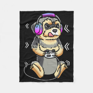 Morkie Dog Video Game Gaming Console Gamer  Fleece Blanket