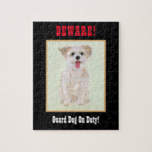 Morkie Funny Guard Dog Jigsaw Puzzle