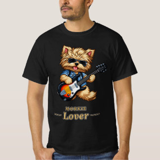Morkie Lover Rock Star Guitar Dog Gift T-Shirt