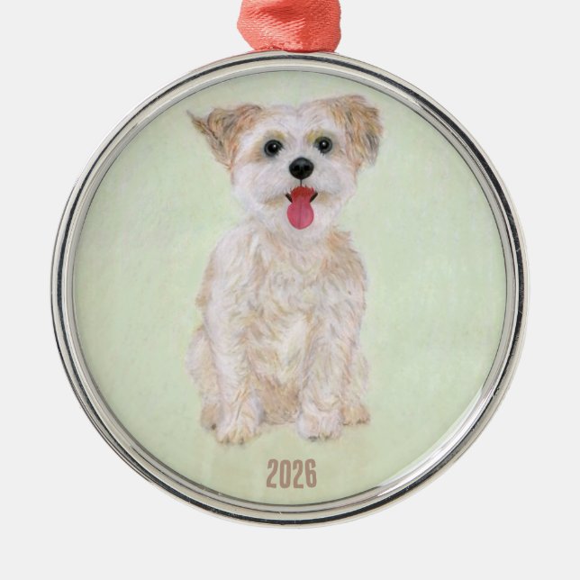 Morkie Premium Round Ornament (Front)