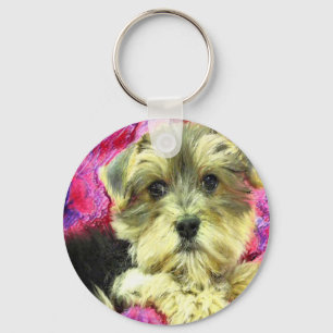 morkie puppy keychain