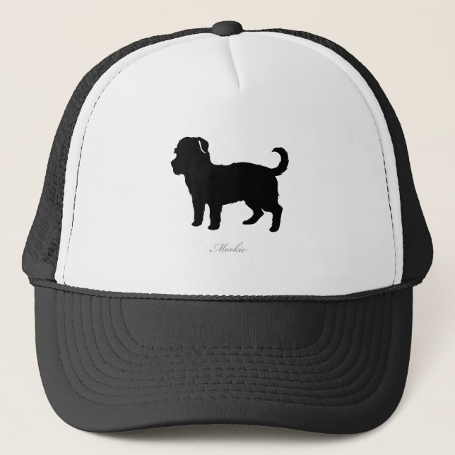 Morkie silhouette trucker hat (Front)