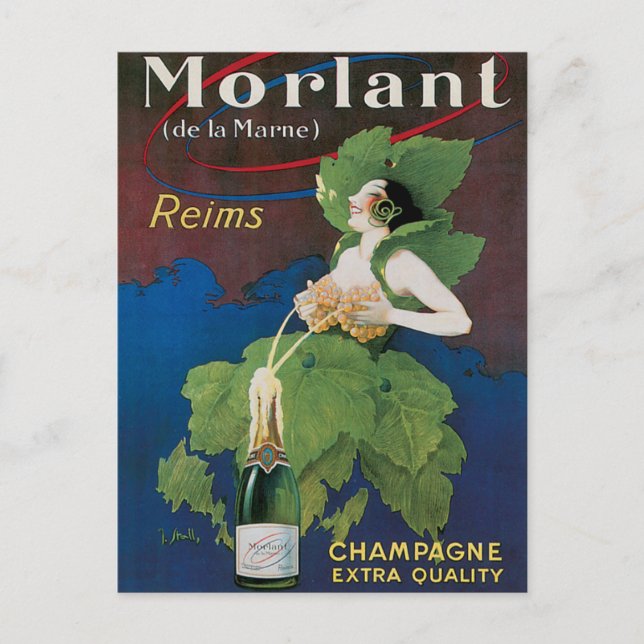 Morlant Champagne Vintage Drink Ad Art Postcard (Front)