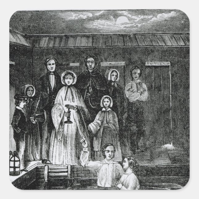 Mormon Baptism Square Sticker (Front)