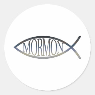 Mormon Fish Classic Round Sticker