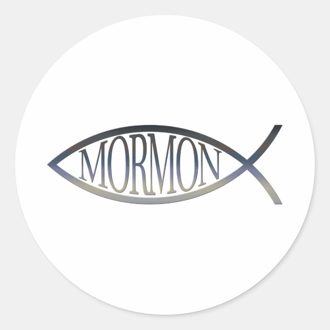Mormon Fish Classic Round Sticker (Front)