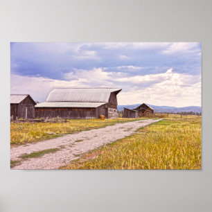 Mormon Row Barns, Grand Teton National Park Poster