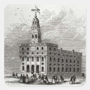 Mormon Temple at Salt Lake, 1854 Square Sticker