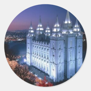 Mormon Temple Classic Round Sticker