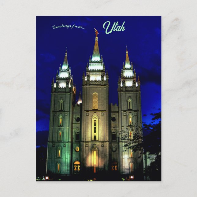 Mormon Temple Salt Lake City Utah Postcard (Front)