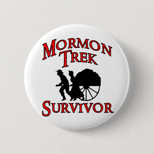 mormon trek survivor 6 cm round badge