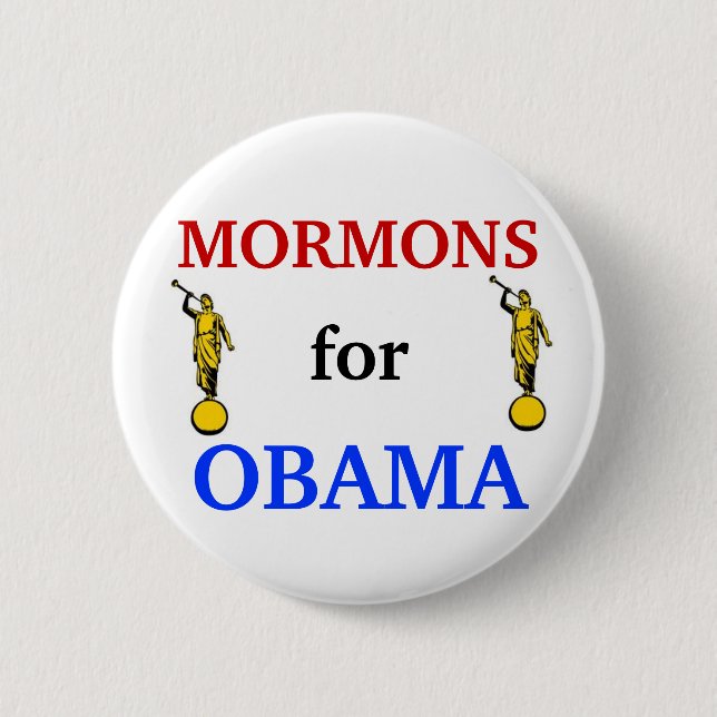 Mormons for Obama 2012 button (Front)