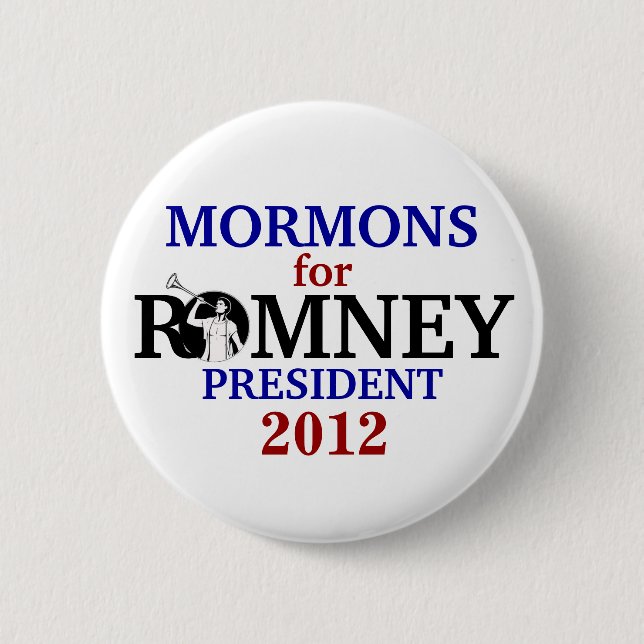 Mormons for Romney 2012 6 Cm Round Badge (Front)