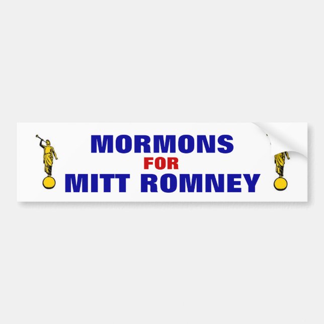 Mormons for Romney bumper sticker (Front)