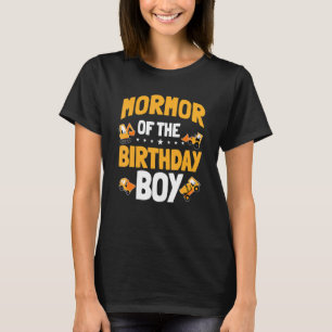 Mormor Of The Birthday Boy Construction Worker Bda T-Shirt