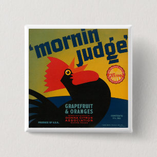Mornin Judge Grapefruit and Oranges 15 Cm Square Badge