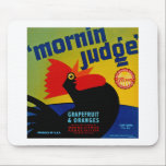 Mornin Judge Mouse Mat<br><div class="desc">Vintage fruit crate label for 'Morning Judge' brand Texas grapefruit and oranges.</div>