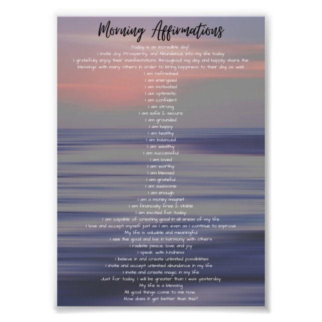 Morning Affirmations Photo Print (Front)