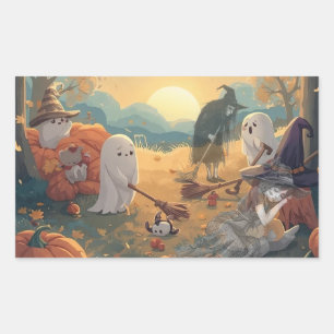 Morning After Halloween - A Ghostly Clean-Up Tale Rectangular Sticker